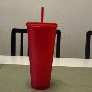 Starbucks Vibrant Red Tumbler with Straw